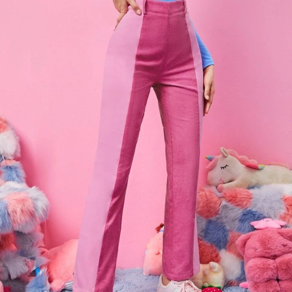 Two Tone Corduroy  Pants - Picture 3 of 5